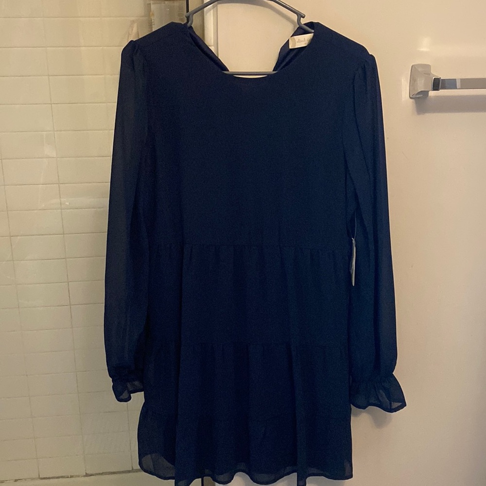 Altar’d State long sleeve navy dress